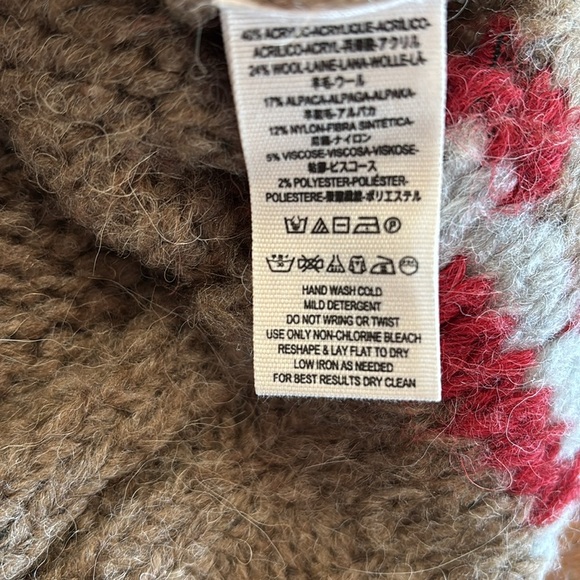 Free People Dark Crystal Wool Alpaca Fringe Oversized Poncho Sweater Size Small - Picture 9 of 13